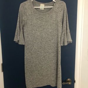 Bell Sleeve Grey Dress